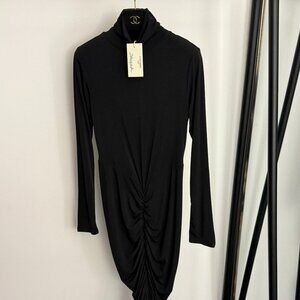 Schiaparelli New Elastic High-Neck Long-Sleeve Dress
